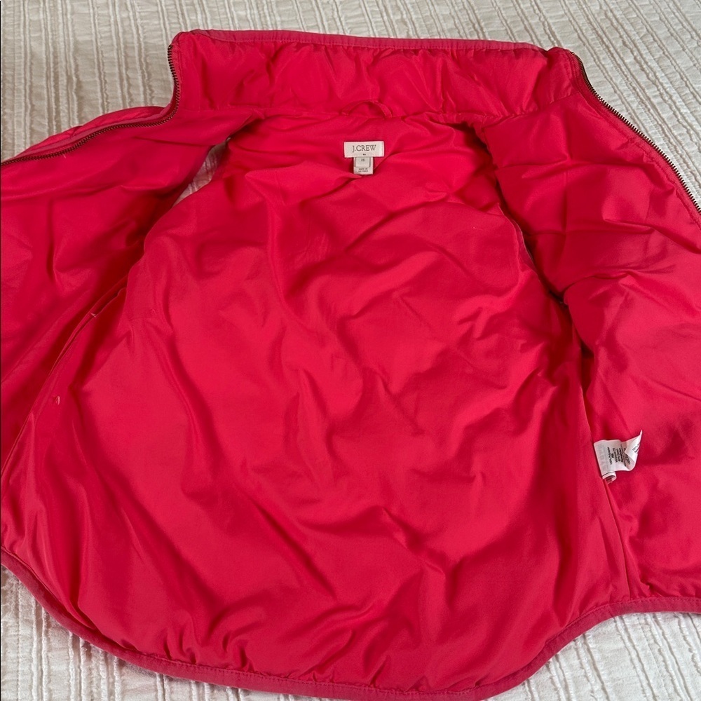 J.Crew Pink Puffer Vest Quilted Down Filled Zip Front Lightweight XS Feather - Picture 5 of 6